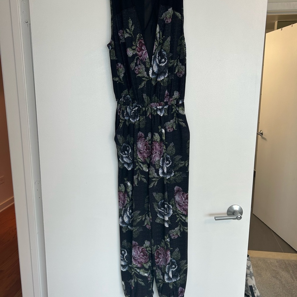 Lululemon Floral Black Jumpsuit